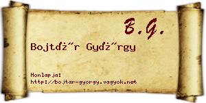 Bojtár György névjegykártya